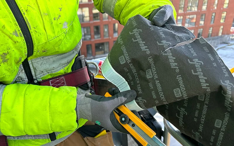 NCC Reference. Ljungdahl AIRBLOCK Outside tape - forhindrer indtrængende vand